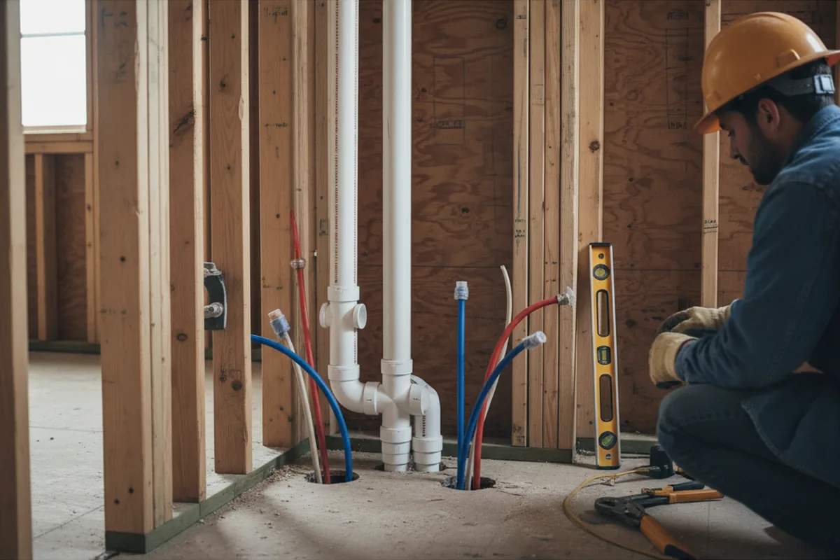 Drain and supply rough-in during Leak Detection in Milpitas