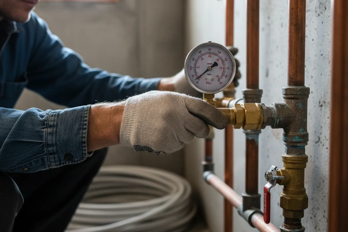 Pressure testing a repaired line during Water Line Repair in Milpitas